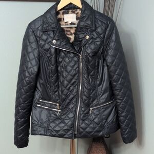 Laundry By Shelli Segal Quilted Navy Moto Jacket